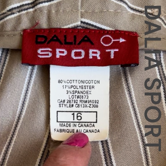 Dalia Sport beige, and grey striped capris - Picture 6 of 7